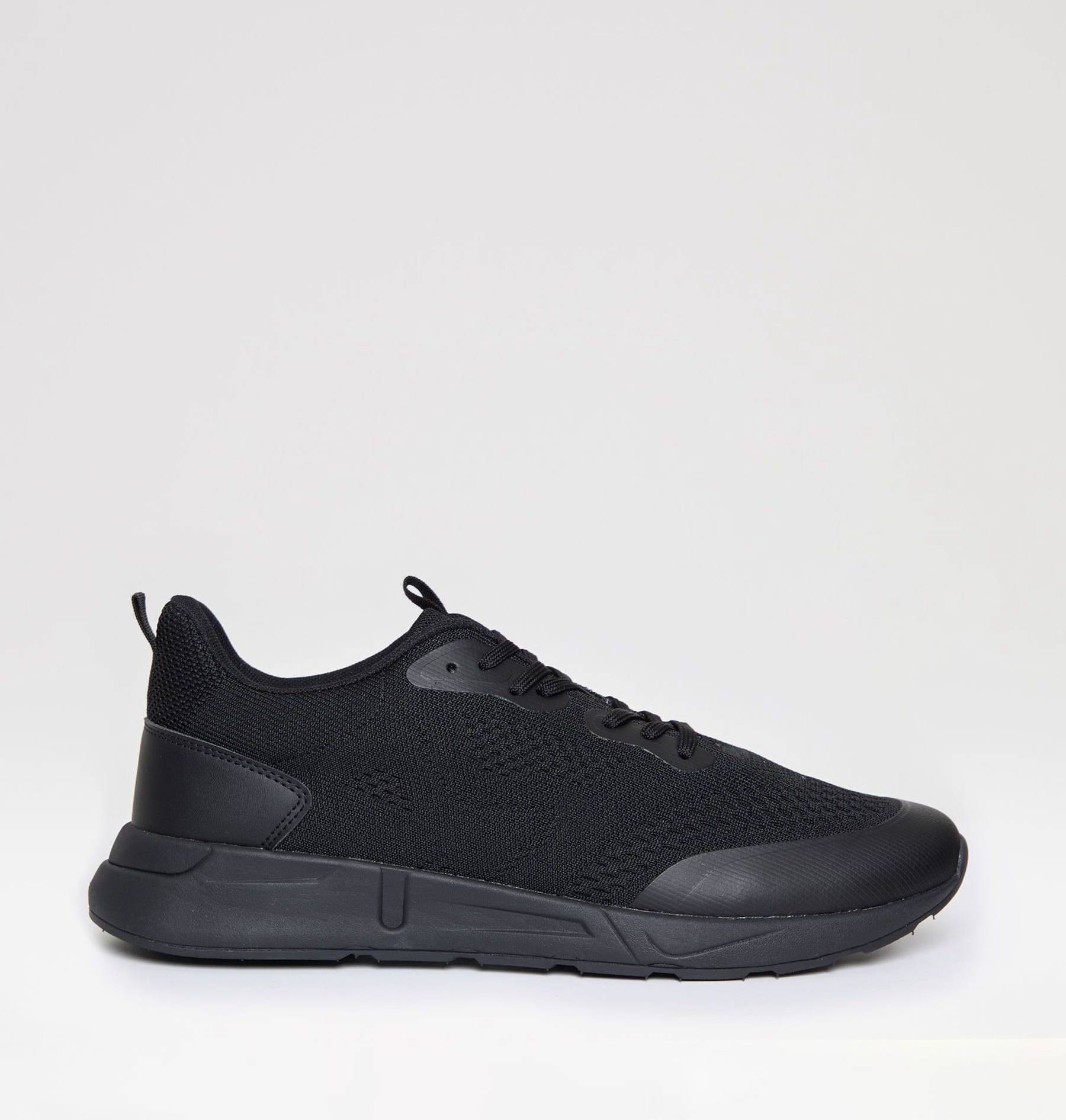 Threadbare Textured Slip On Trainers - Black