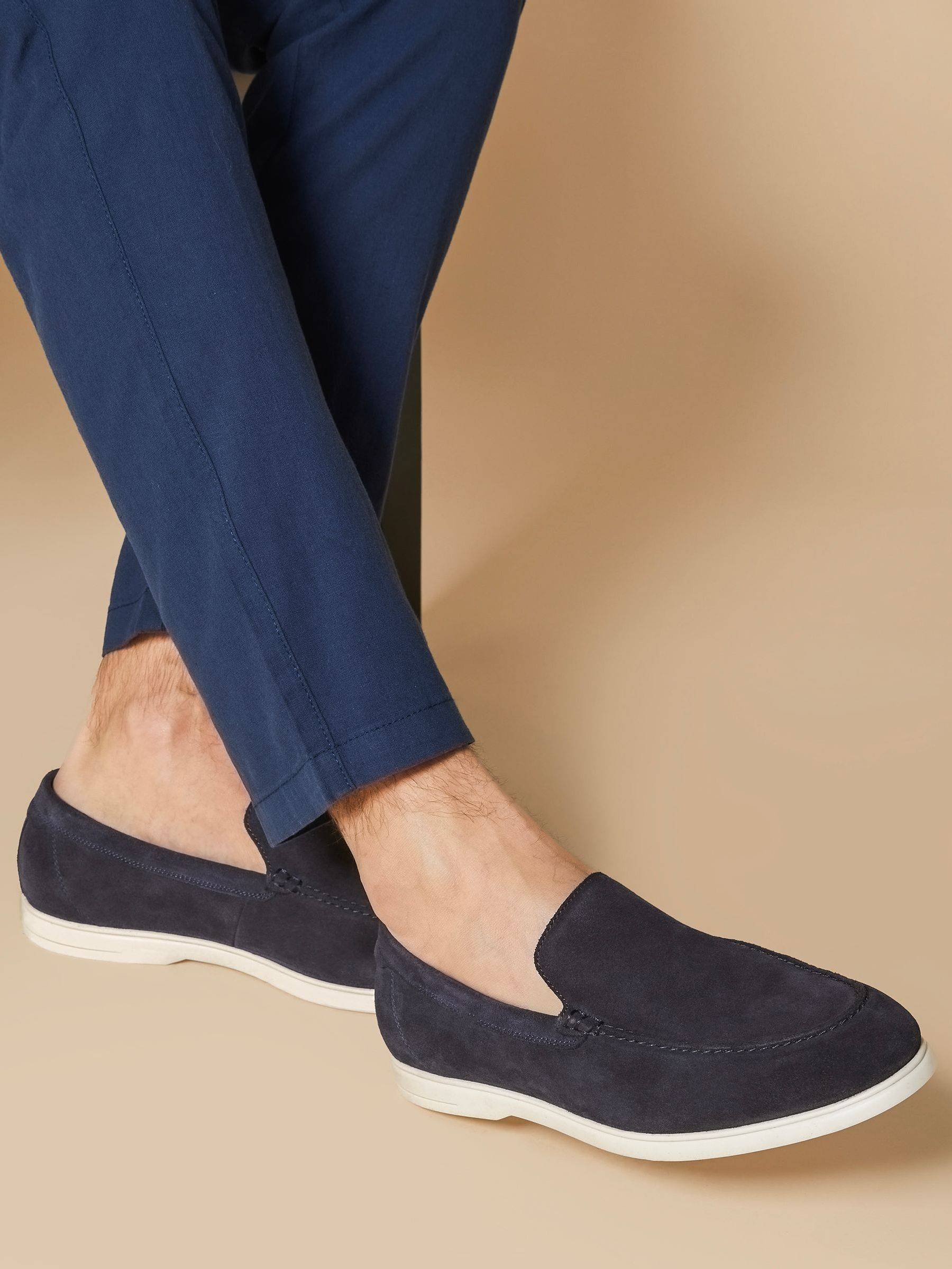 Jones Bootmaker Navy Suede Raiden Loafers
