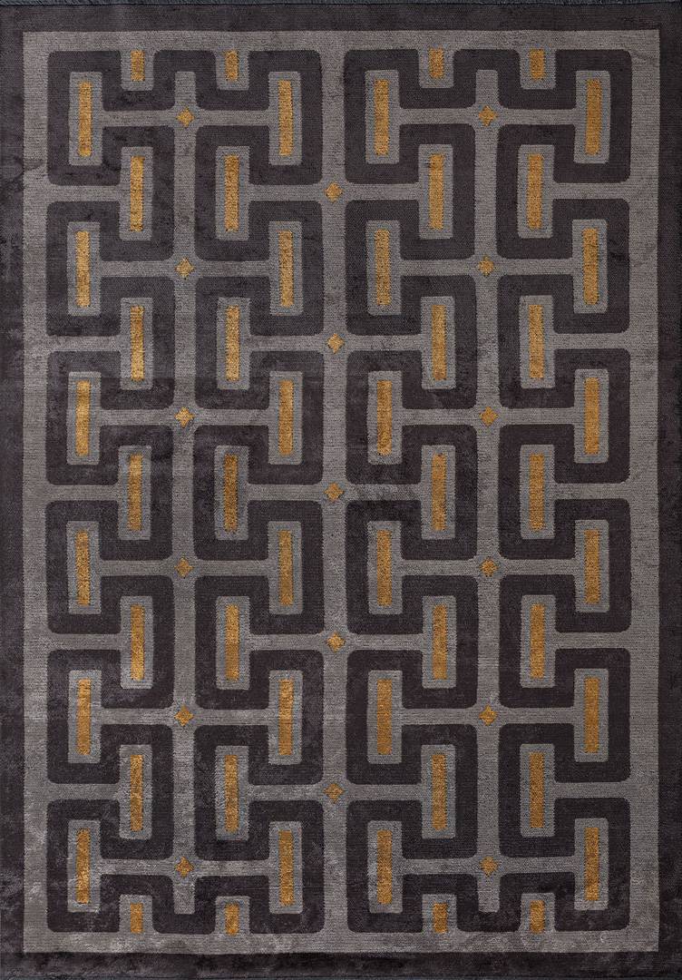 Ebern Designs Geometric Area Rug Hand Loom Using Cotton Polyester Grey