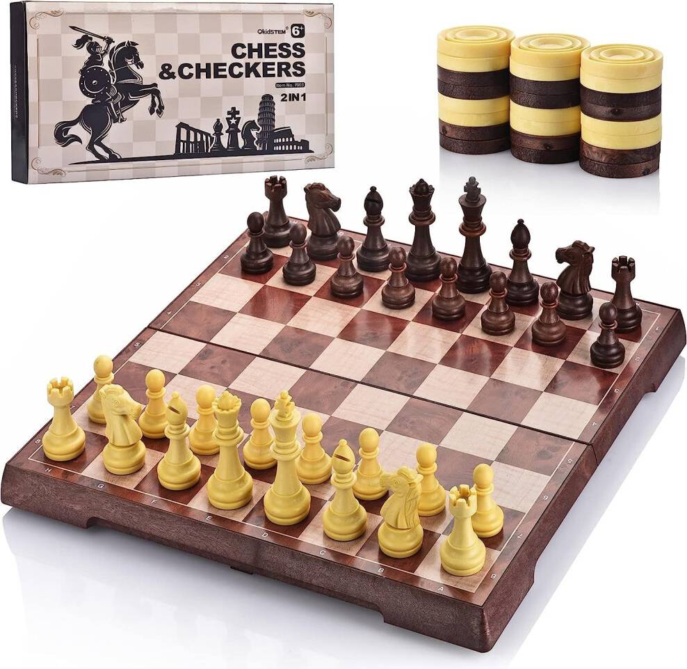 Magnetic Chess Set With Storage Slots