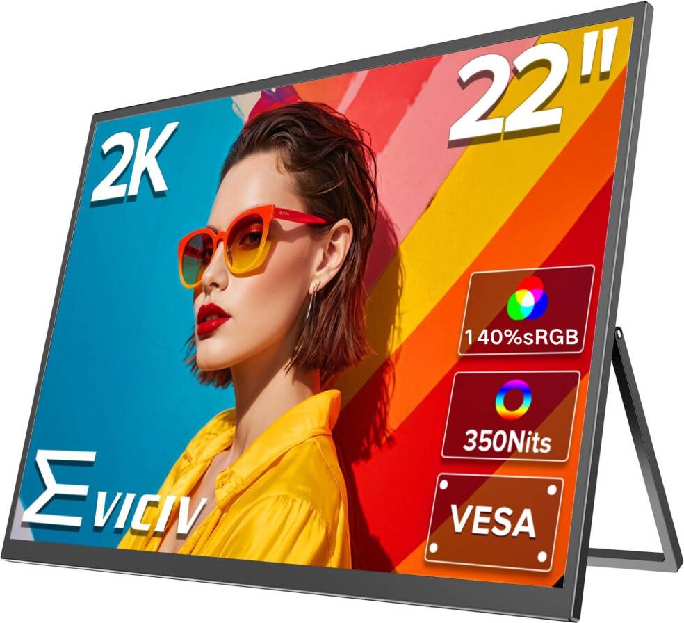 Qled monitor EVICIV 22 Inch QLED Portable Monitor
