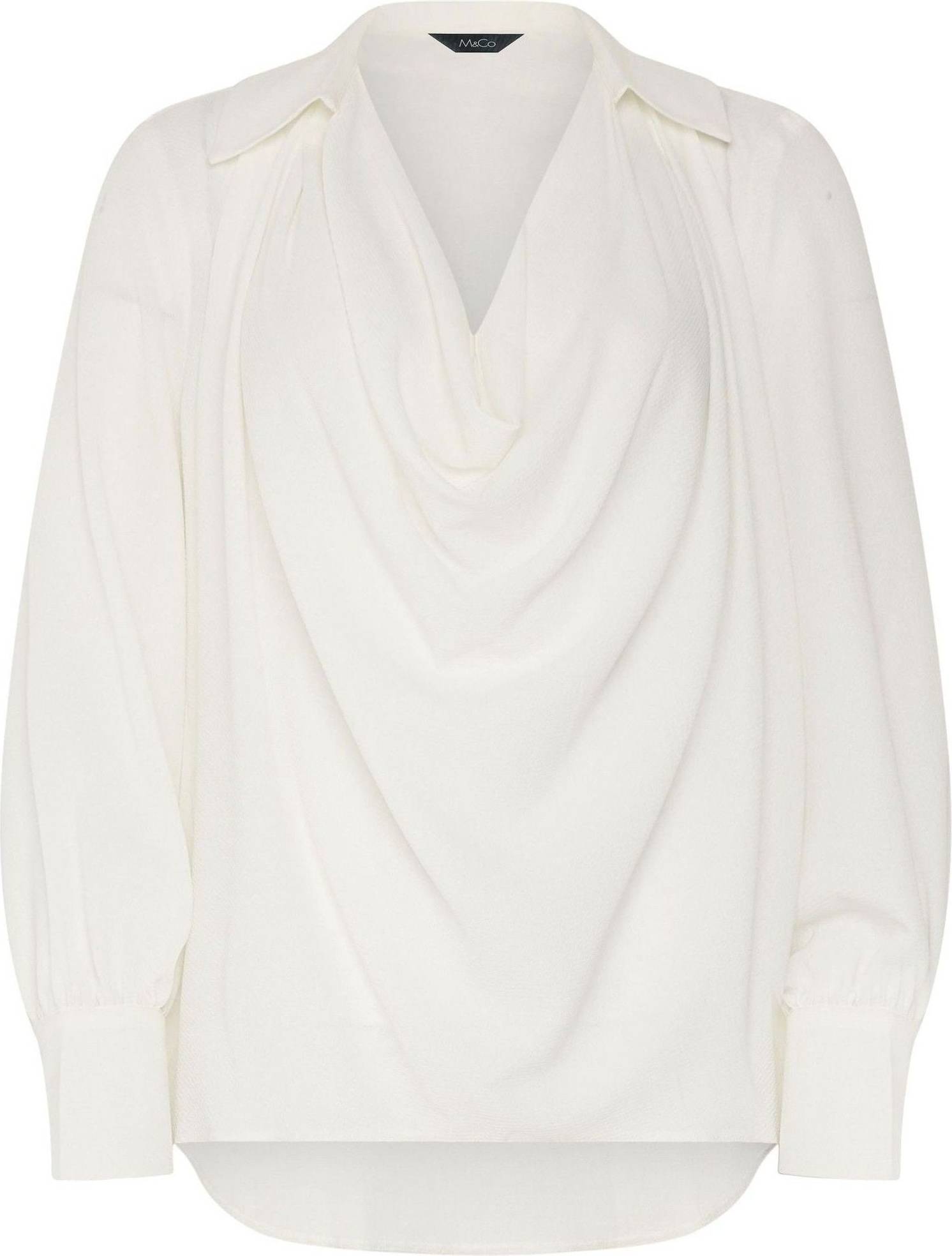 M&Co Drape Front Blouse In Ivory