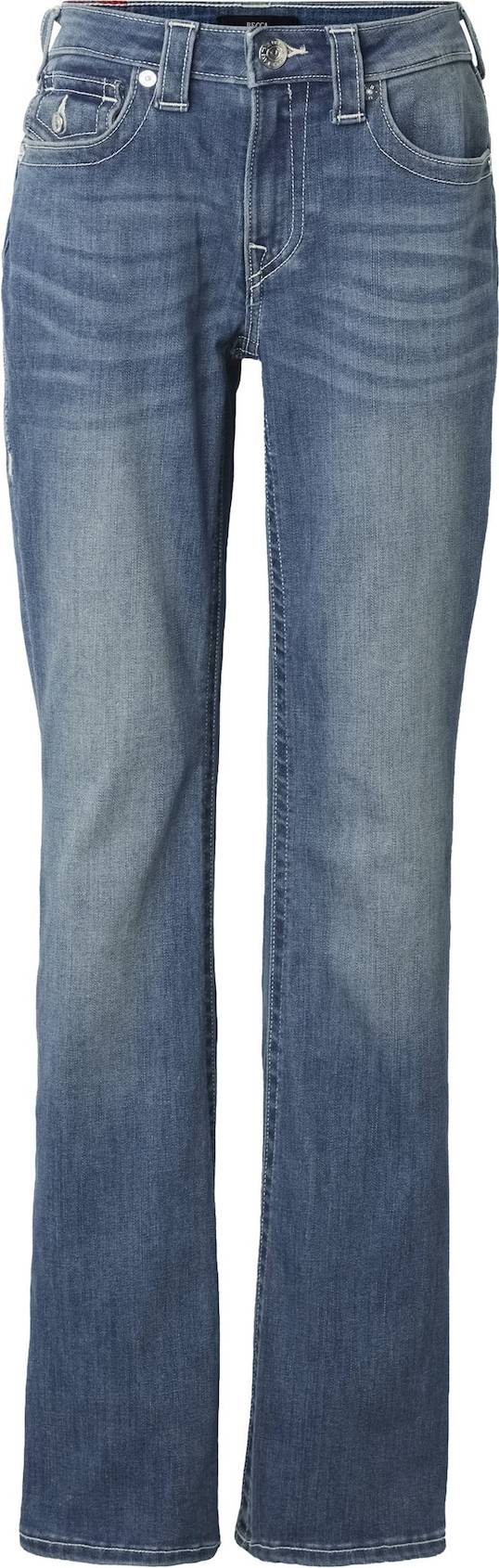 Becca Mid Rise Bootcut Flap Jeans - Blå