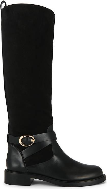 Stuart Weitzman Benni Riding Boot Leather Sko - Sort