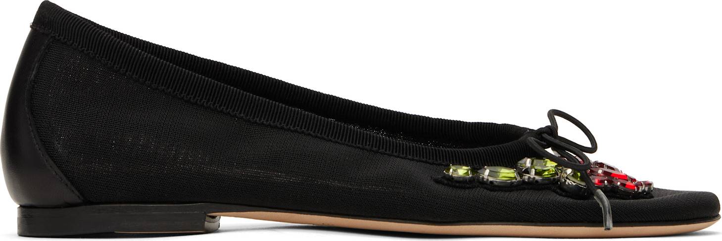 Simone Rocha Mesh Ballerinas - Black
