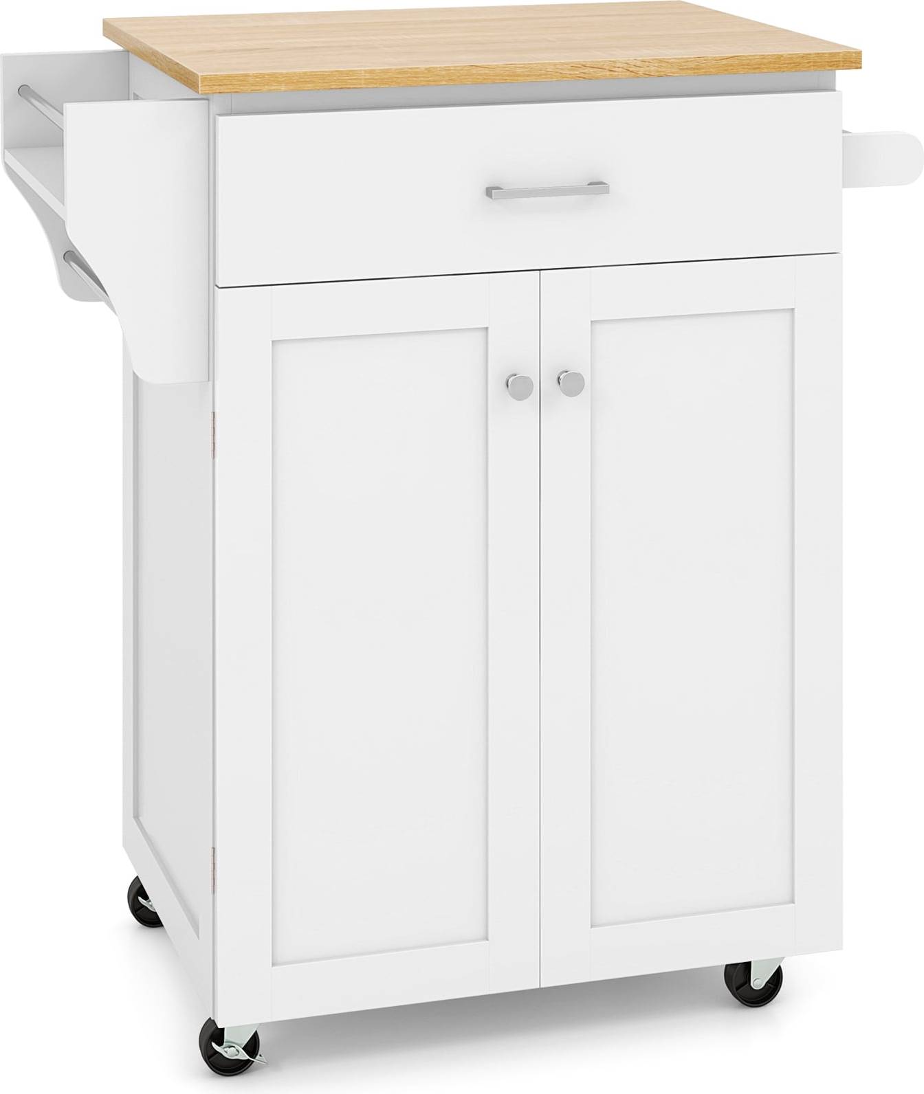 Towel rack shelf SlickBlue Rolling Kitchen Island Cart Adjustable Shelf Spice Rack Towel Rack