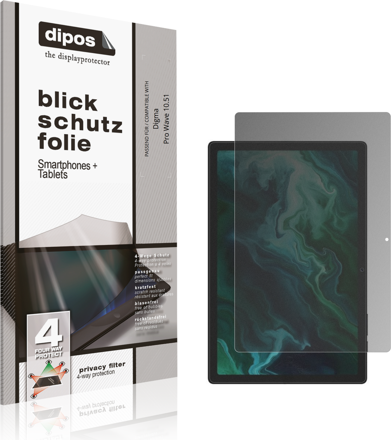 Dipos Screen Protector For Digma Pro Wave 10.51 Privacy Filter