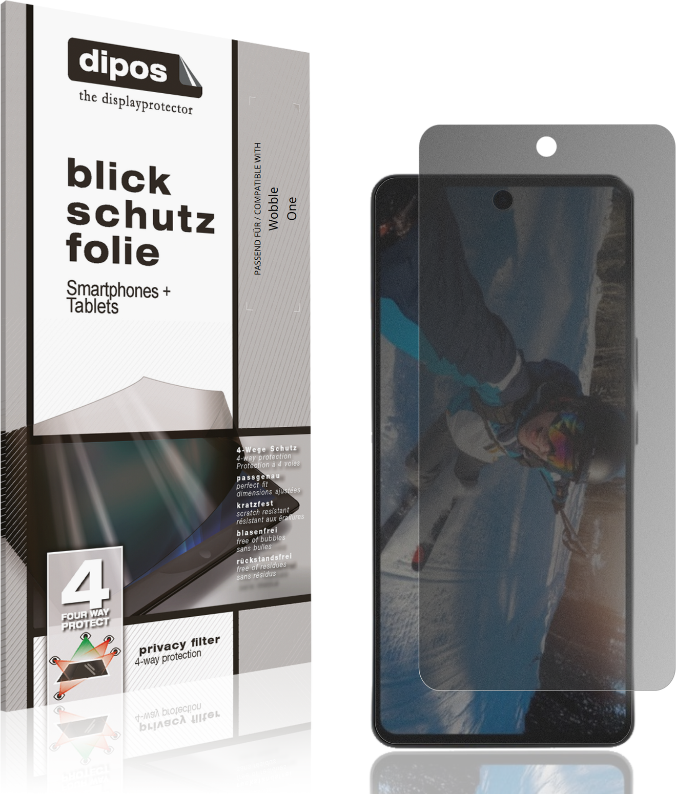 Dipos Wobble One Privacy Filter 4-Way Screen Protector