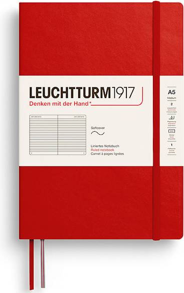 Notebook A5 Soft Cover Cherry Ruled