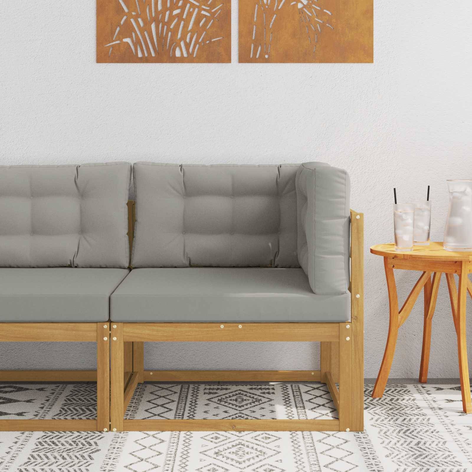 vidaXL Utehörnsoffa Polyester Vit Modulsoffa