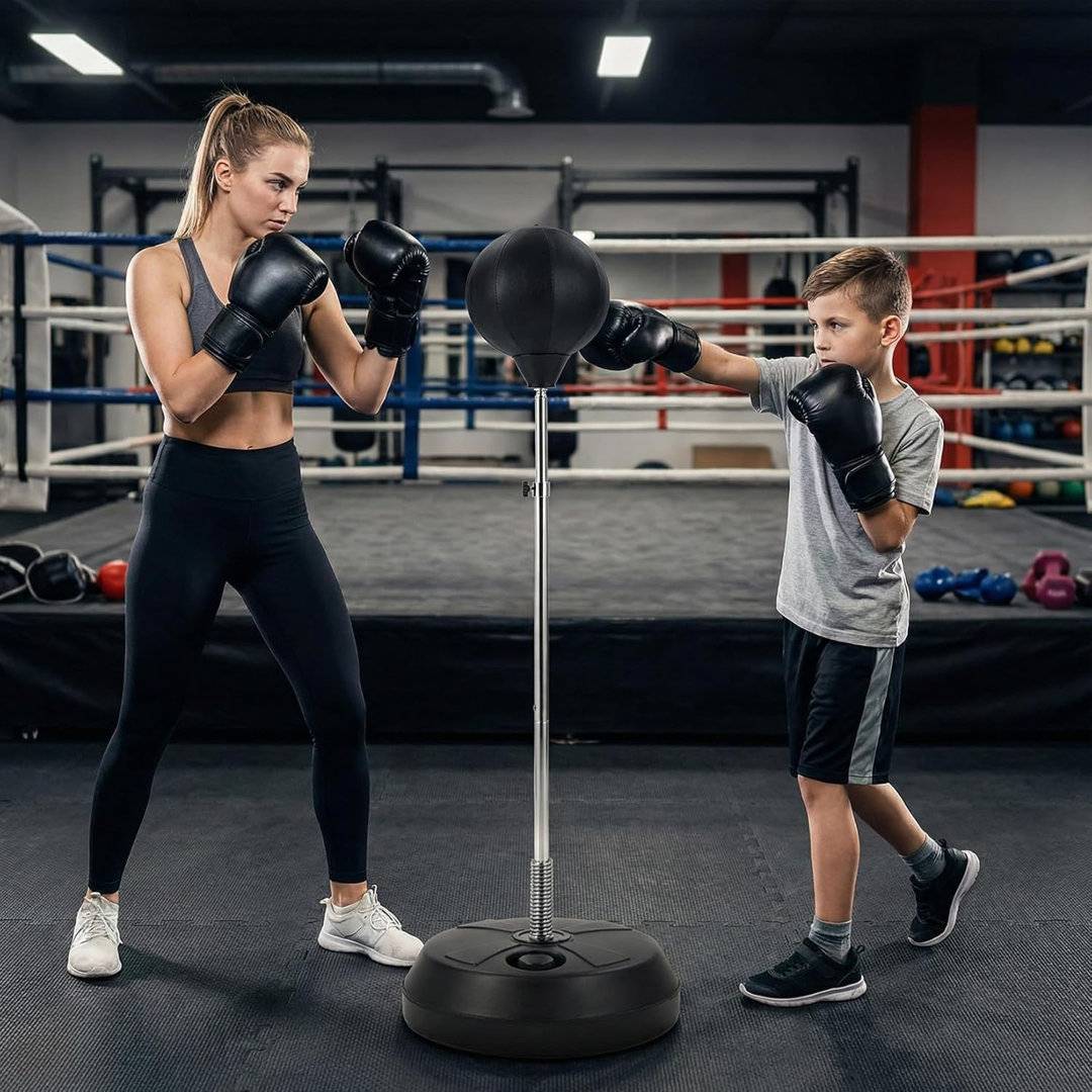 Adjustable Boxing Ball Set PU PVC Steel Spring Stand