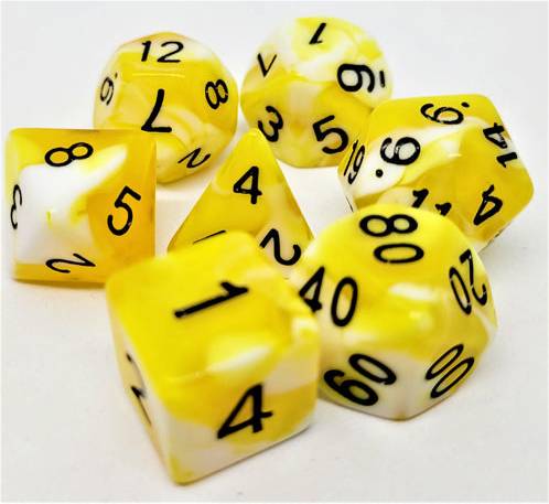 Dice Set Racing Yellow White