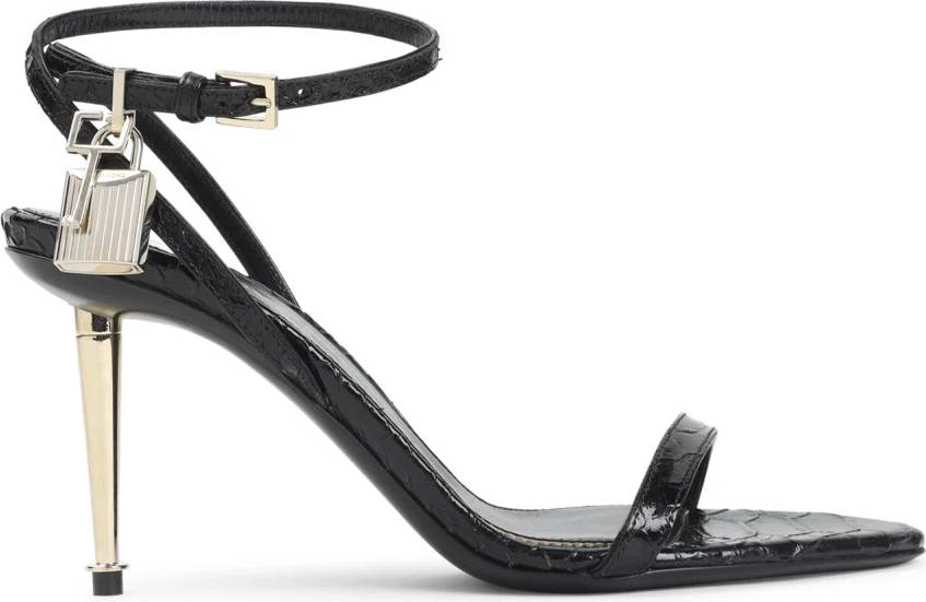 Tom Ford Printed Python Padlock Sandal Uld - Sort