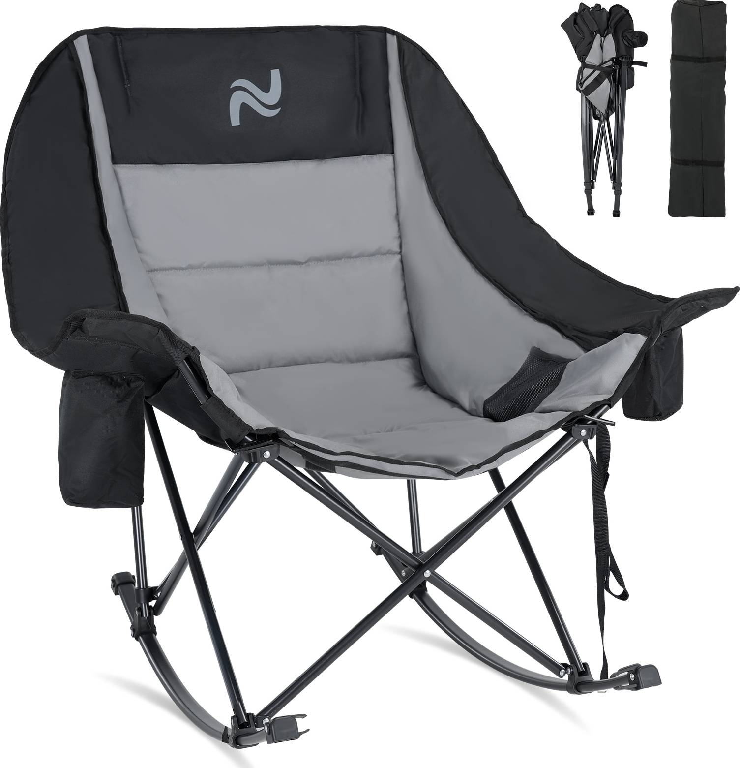 Oversized camp chairs Mooncool Fully Padded Oversized Rocking Camping Chair