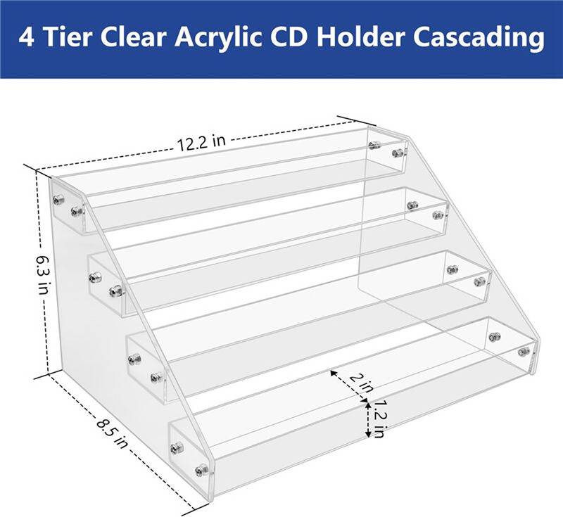 Cd storage Typecat 4Tier Clear Acrylic CD Storage Rack
