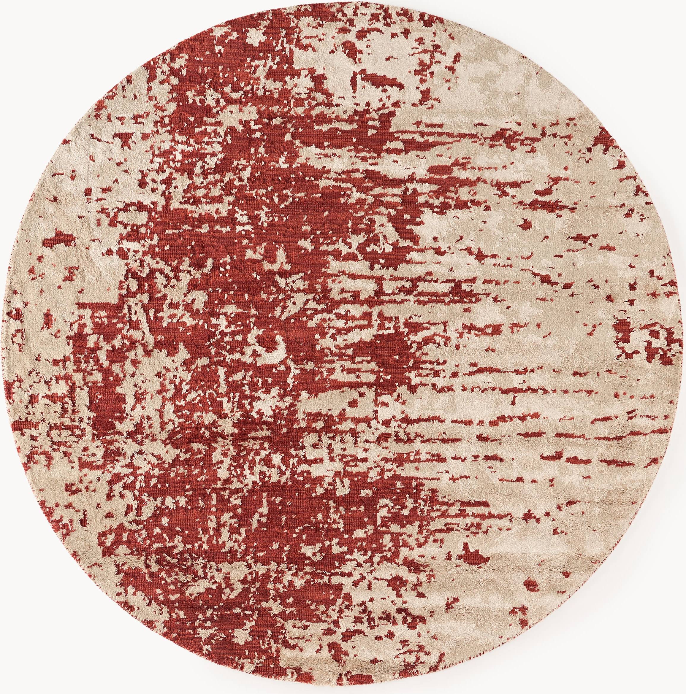 Westwing Collection Round Hand-Woven Wool Rug Cynthia Abstract Pattern Multicolour