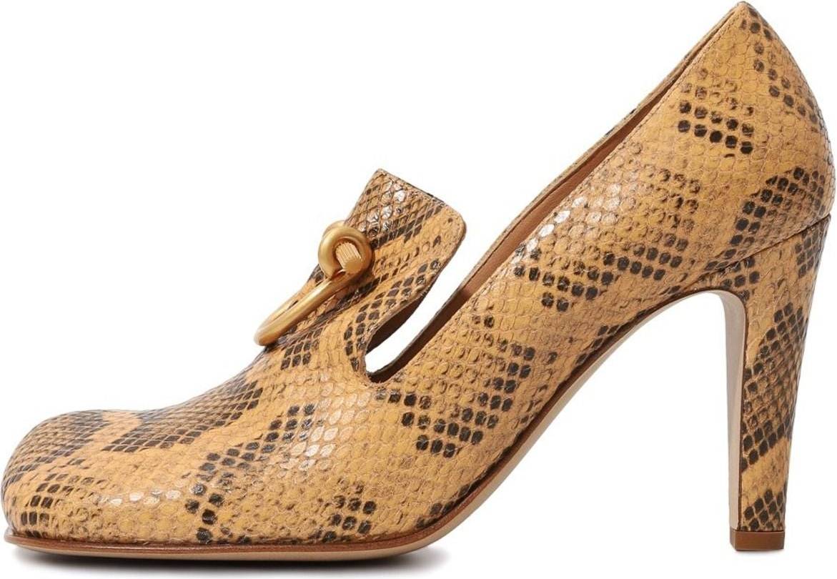 Bottega Veneta Python Embossed Leather Pumps