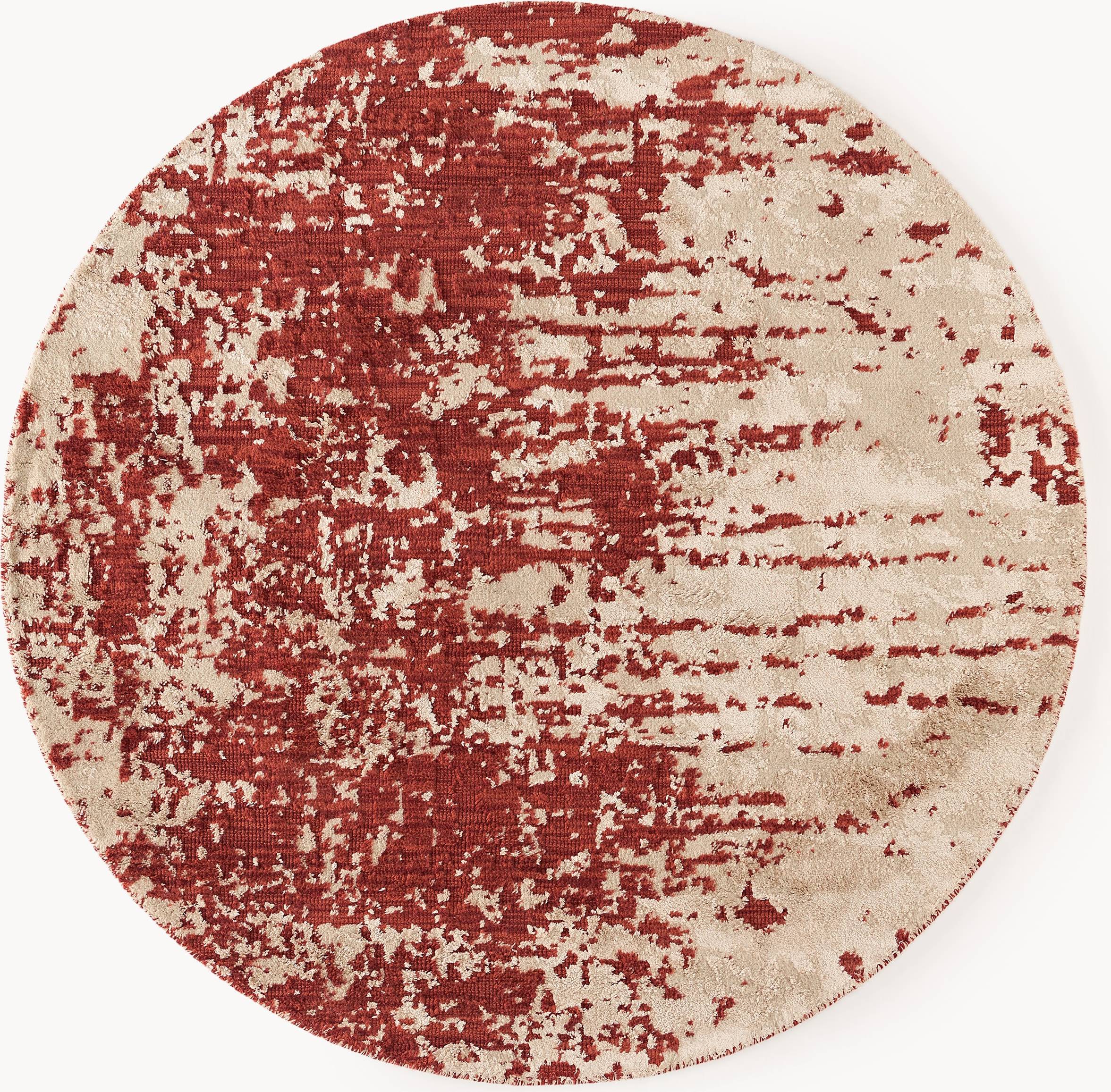 Westwing Collection Round Hand-Woven Wool Rug Cynthia Abstract Pattern