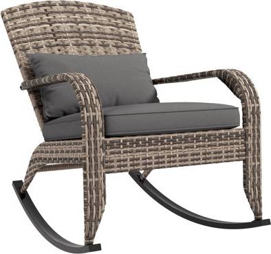 Lark manor Lark Manor Outdoor Wicker Adirondack Rocking Chair Gray
