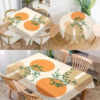Shein Geometric Pattern Printed Tablecloth Multicolour