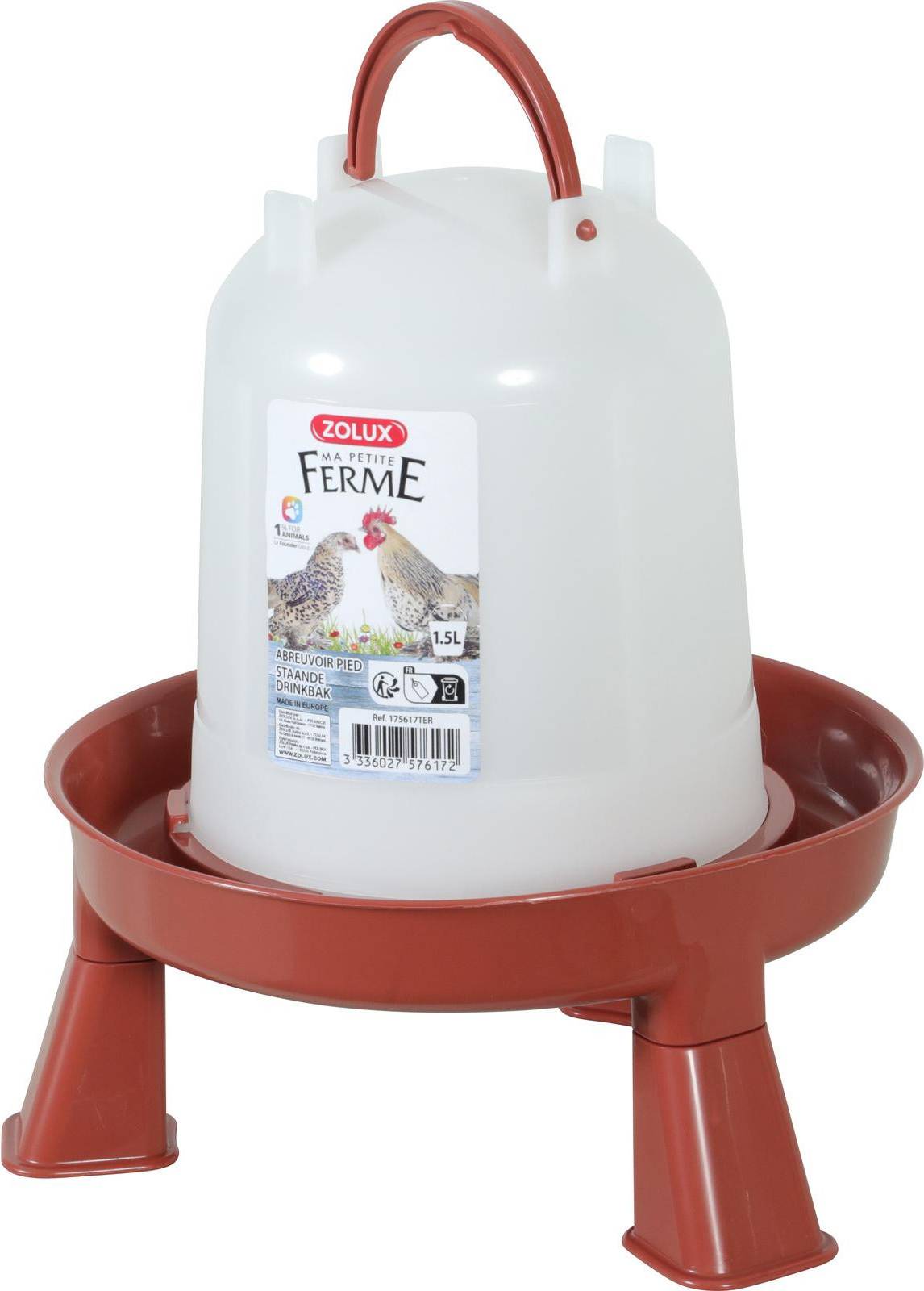 Zolux Standing Trough Poultry Rouge