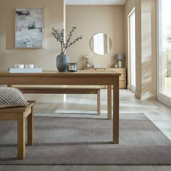 Dunelm Tove Wool Look Rug Grey
