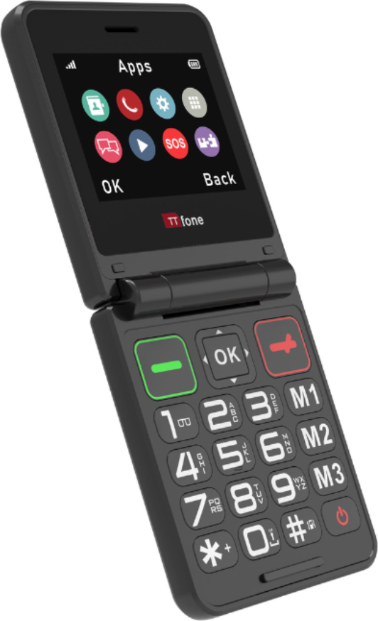 TTfone TT660 Flip Big Button Mobile with O2 SIM
