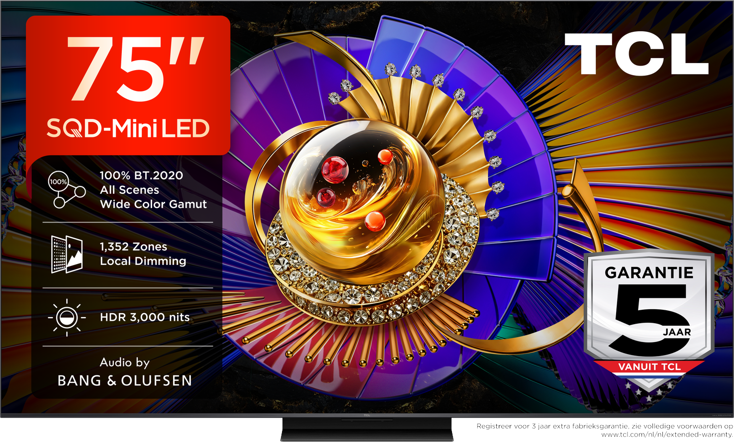 TCL TV QLED Mini LED C7L 75 Inch 4K Ultra HD TV