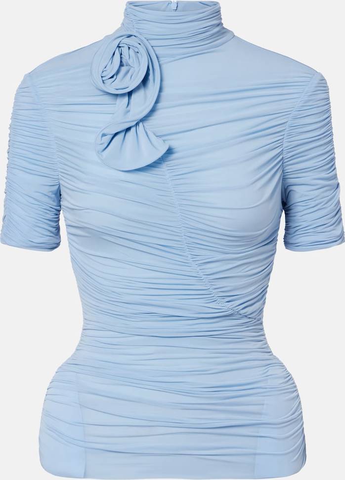 Magda Butrym Floral Appliqué Ruched Top