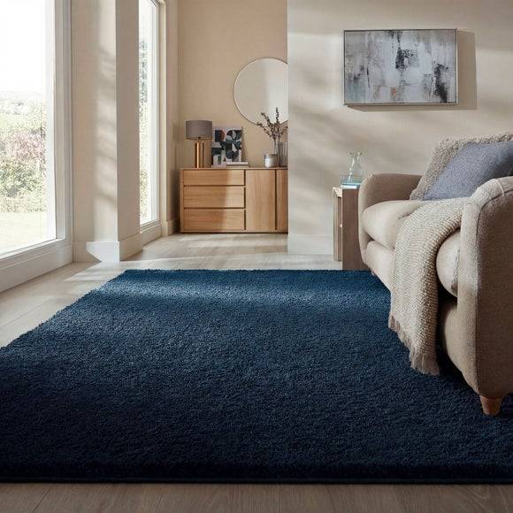 Dunelm Slumber II Supersoft Shaggy Rug Blue