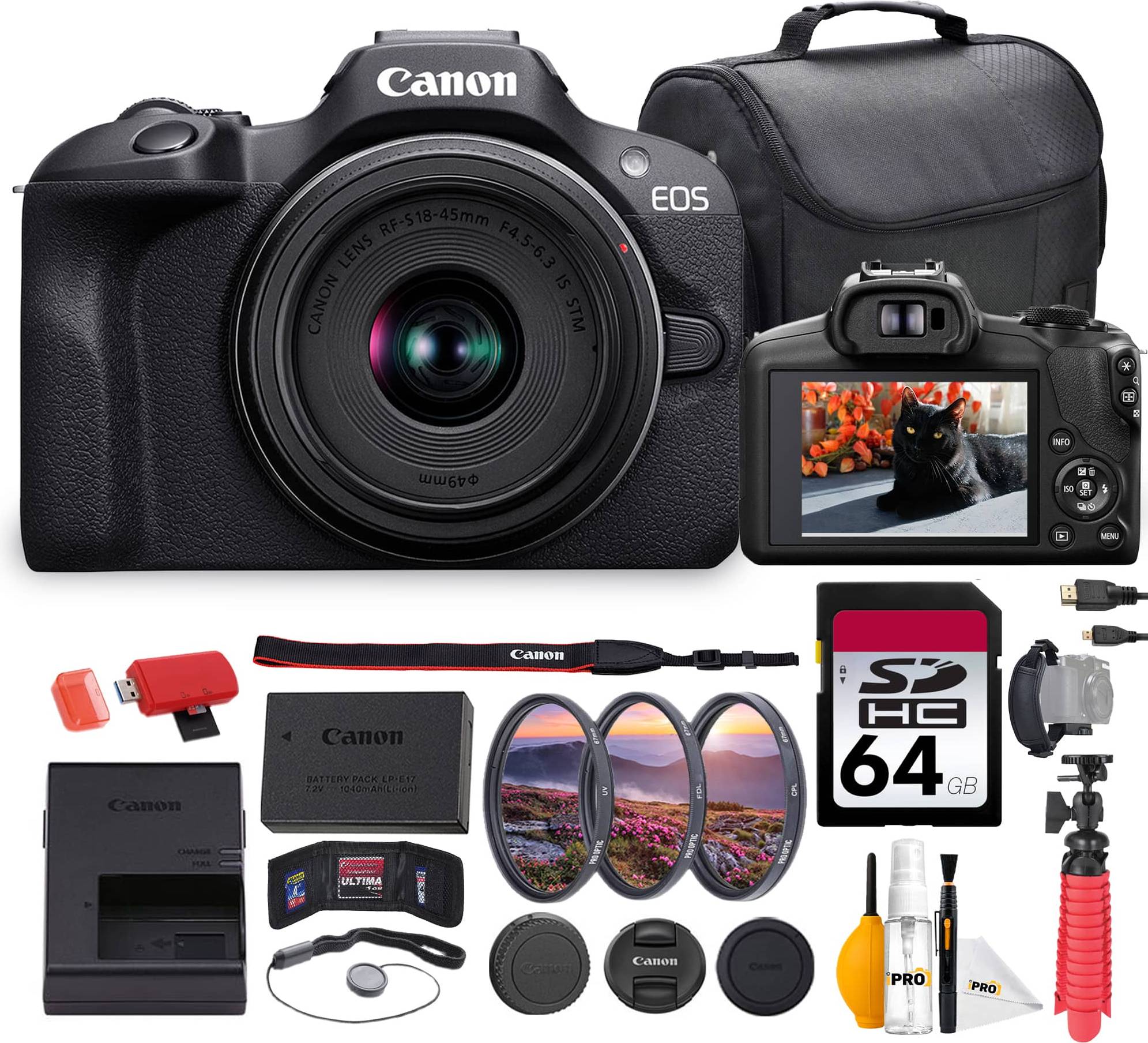 Canon r100 Canon EOS R100 Mirrorless Camera 24.2MP 4K Bundle