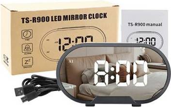 MTP Products TS-R900 5.5 LED Mirror Alarm Clock Black