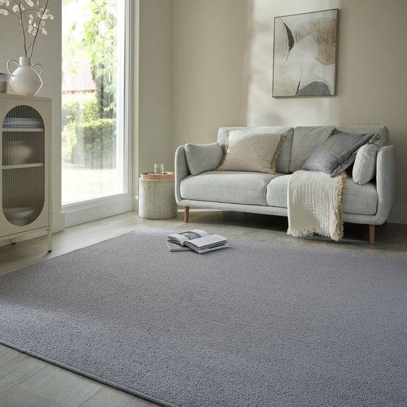 Dunelm Tove Wool Look Rug Grey
