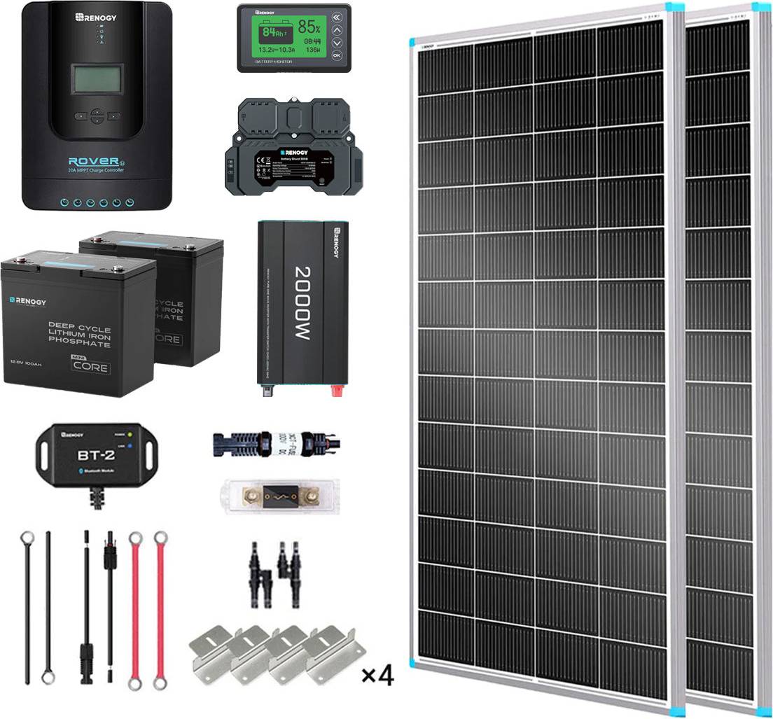 400w solar Renogy 2kWh 400W 12V Solar Panel System