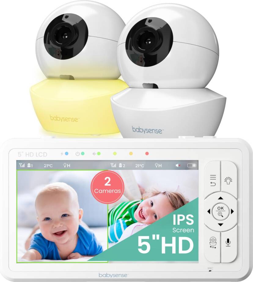 Babysense 5 Inch HD Split-Screen Baby Monitor
