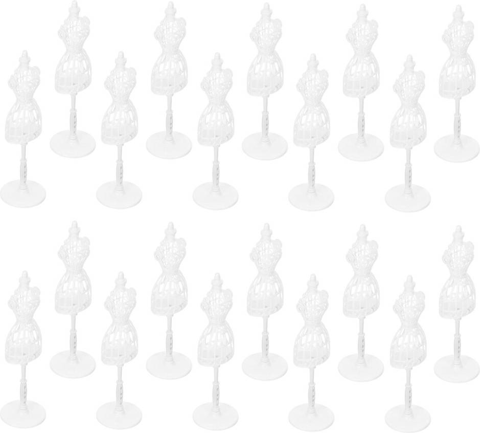 Totority 20Pcs Mini Doll Clothes Mannequin Model Rack