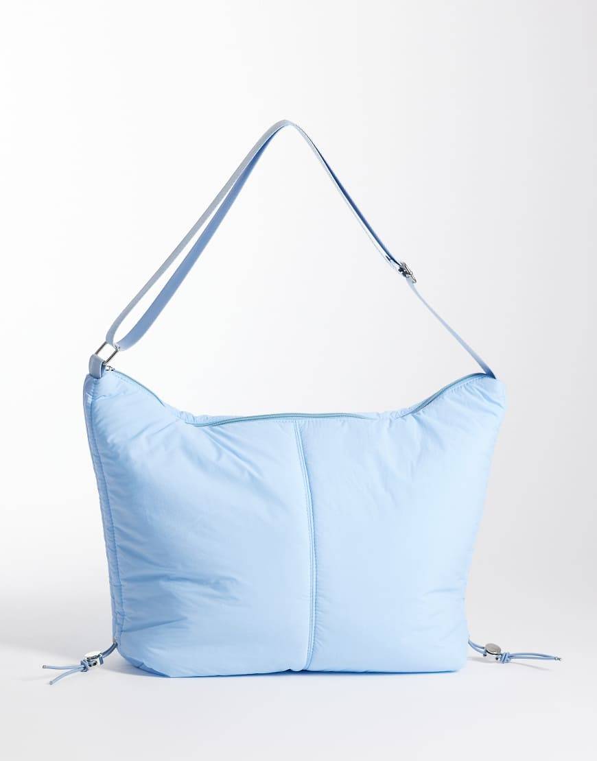 Pieces Ruched Crossbody Bag - Powder Blue