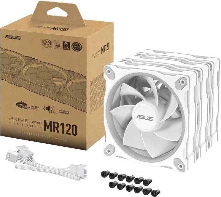 ASUS Prime MR120 White Reverse Fan 3-Pack