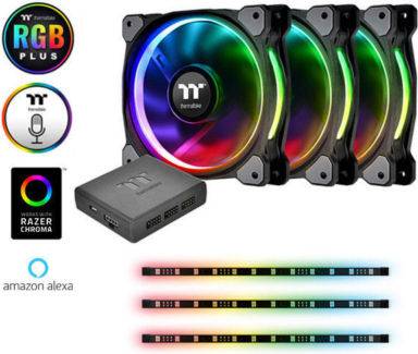 Thermaltake Cl-F076-PL12SW-A Riing Plus 12 RGB Radiator Fan Combo Pack
