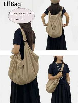 Shein Large Capacity Foldable Solid Color Shoulder Bag
