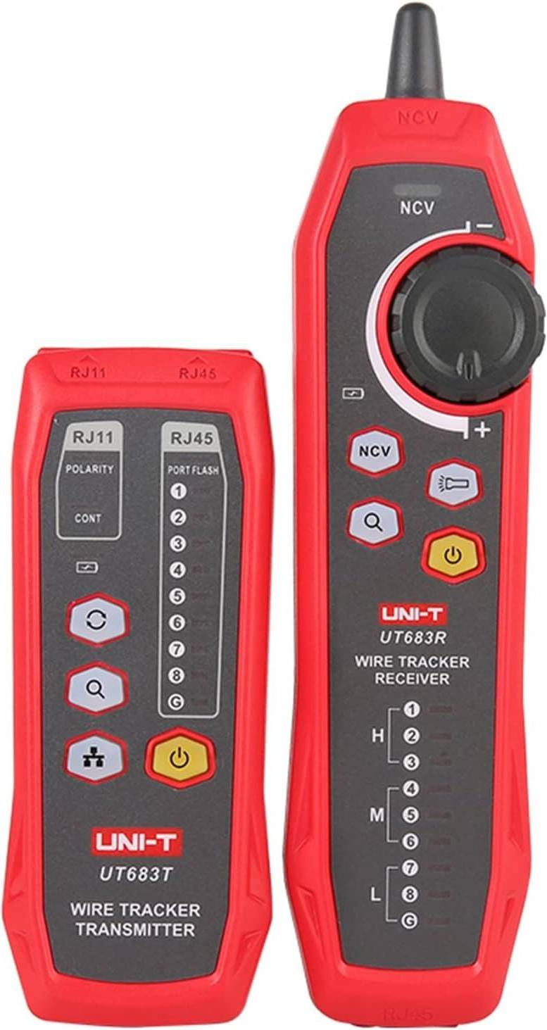 Uni-t UT683KIT RJ45/RJ11 Network Cable Tester and Wire Tracker Kit - Red