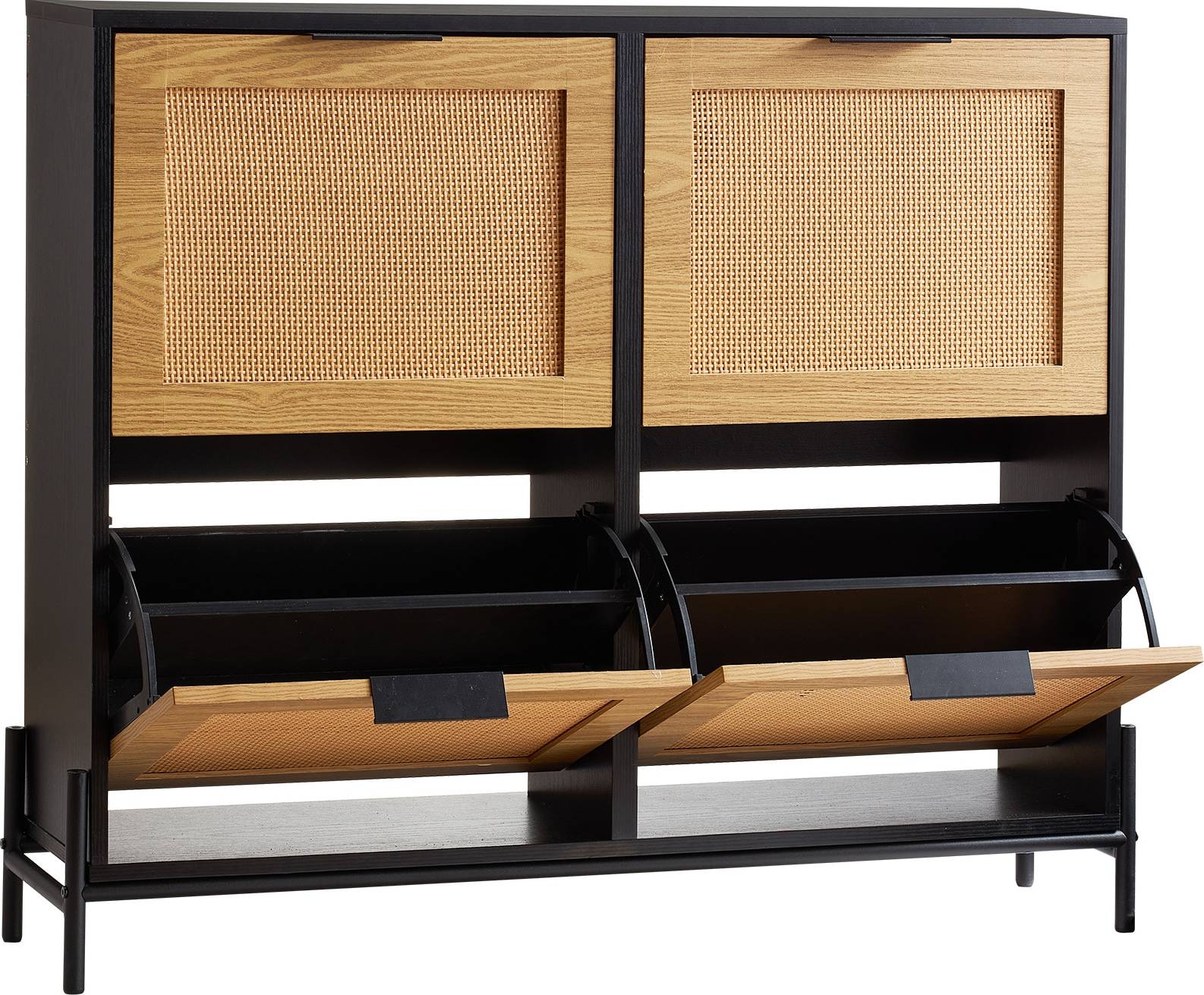 Narrow shoe cabinet GlasFlength Rattan Narrow Cabinet Shoe Rack