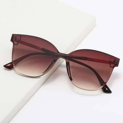 Shein Geometric Frame Rhinestone Rimless Sunglasses - Elegant