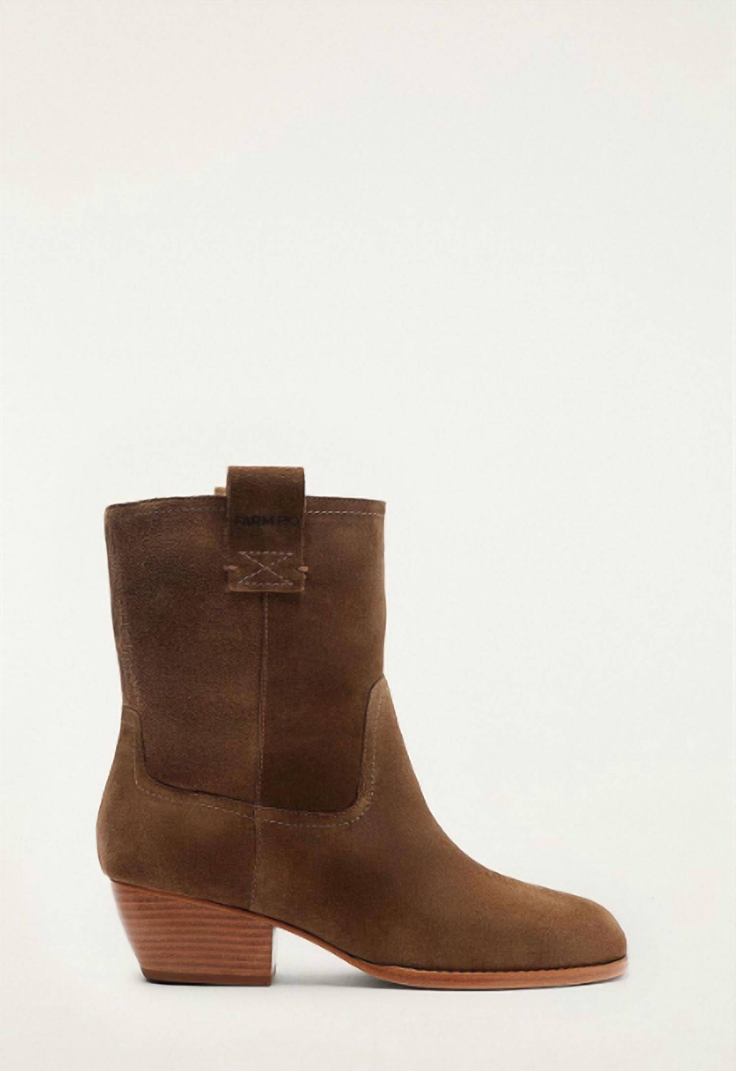 Farm Rio Soft Suede Boot - Brown/Sand