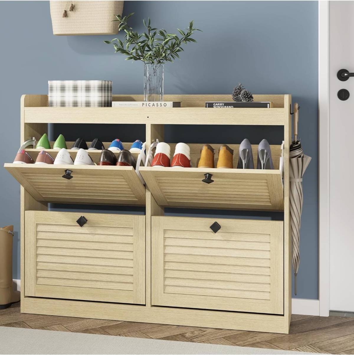 Narrow shoe cabinet Gaomon Large Narrow Storage Cabinet Shoe Rack