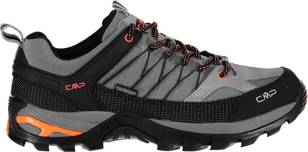 CMP Rigel Low Waterproof Hiking Shoes - Light Grey Orange