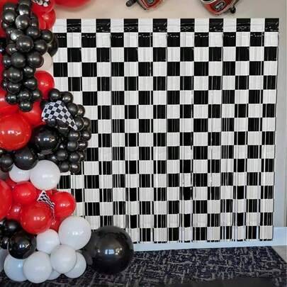 Shein 3pcs Racing Car Theme Tassel Backdrop