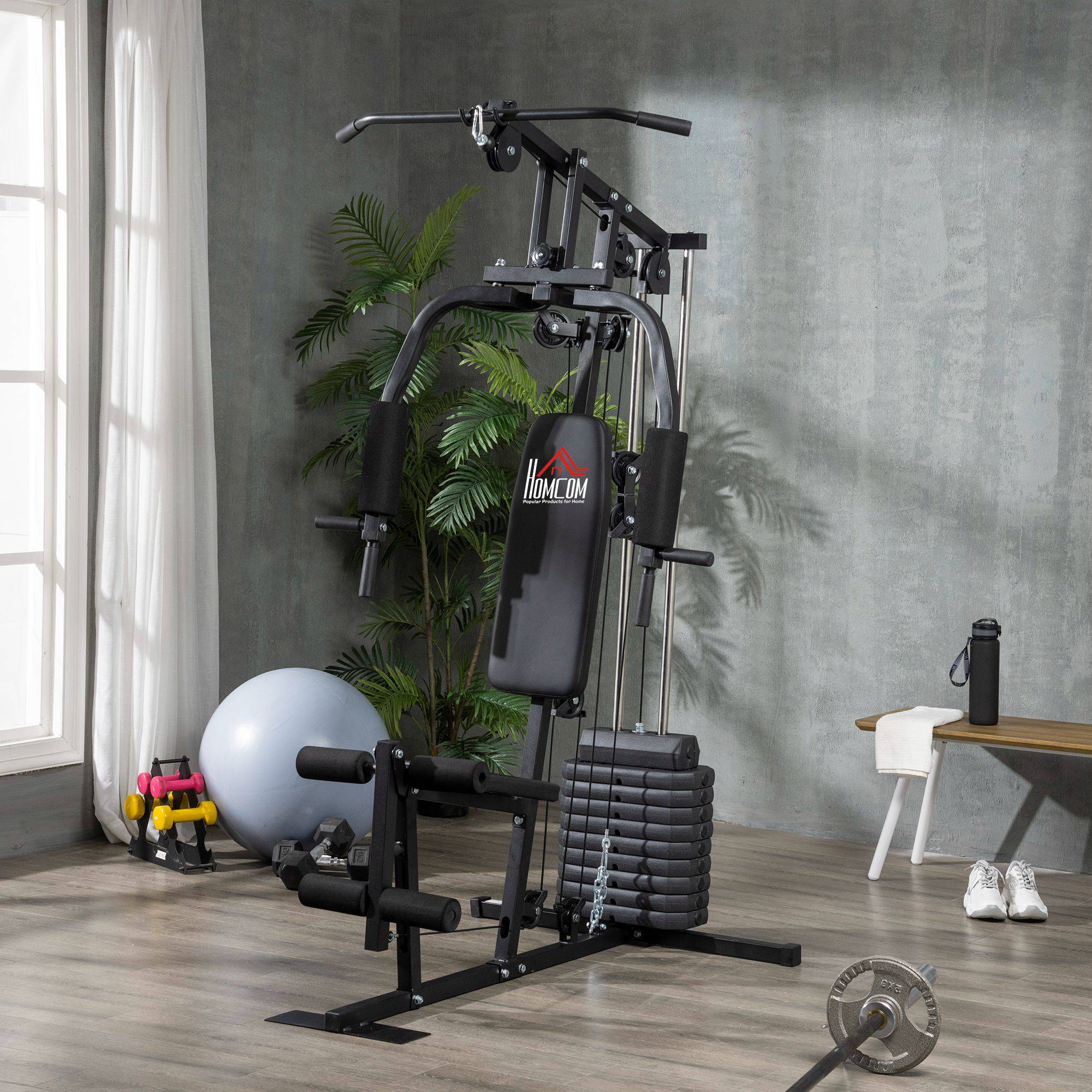 Home gym machine Homcom Multifunction Home Gym Machine 45kg