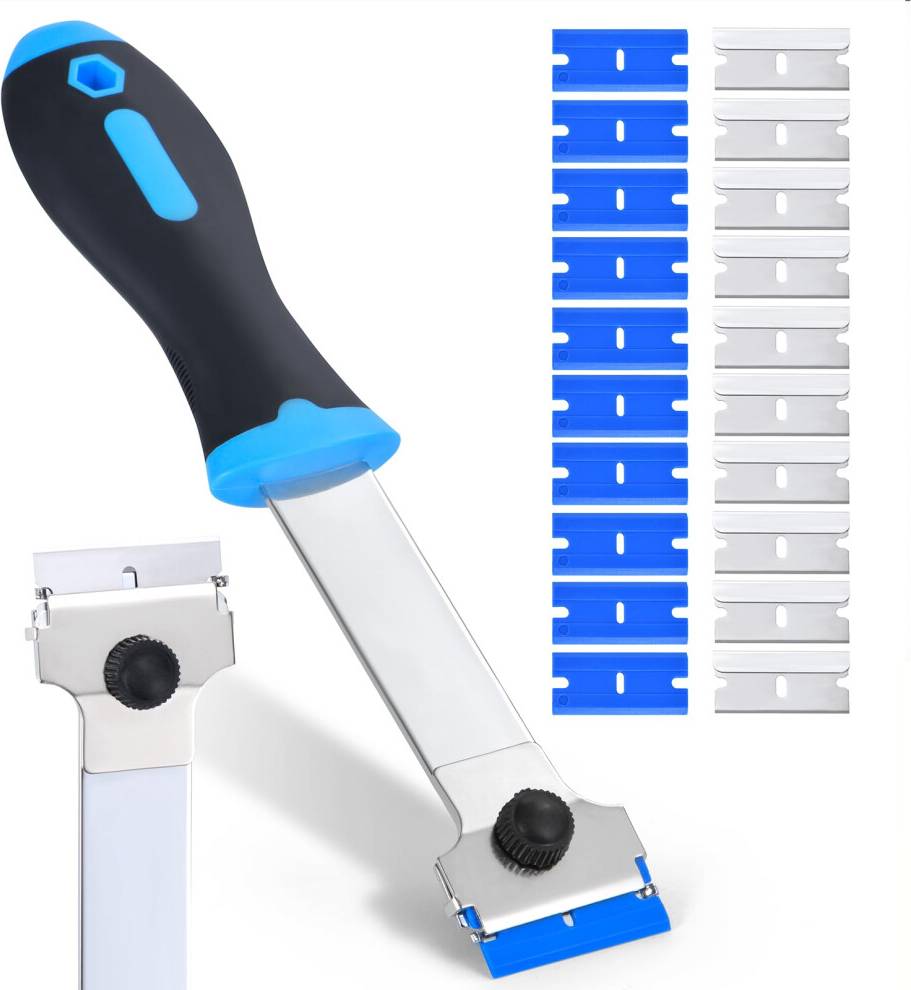Long Handle Scraper Tool Razor Blade 10 Pcs Paint Scraper