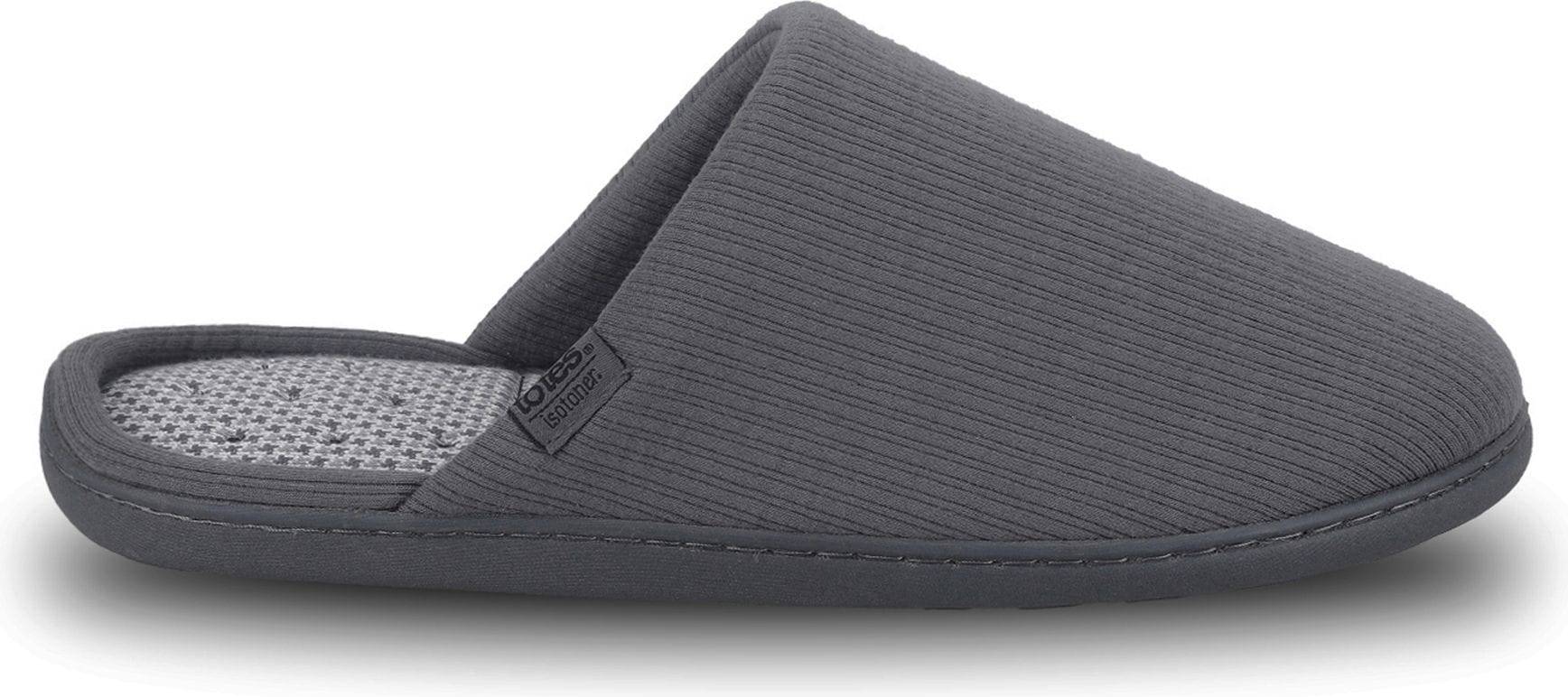 Totes Grey Ribbed Mule Slippers